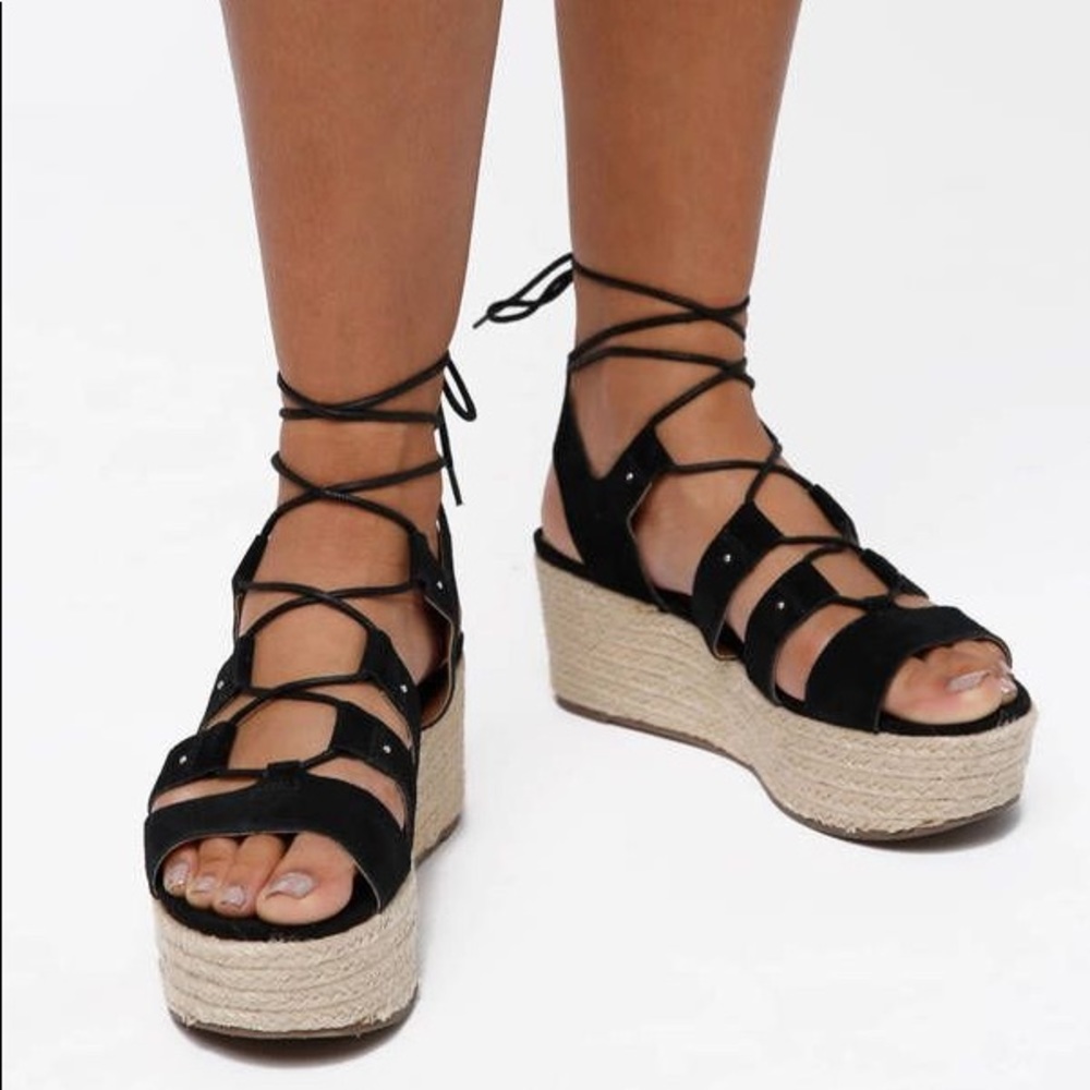 Steve Madden Brayla Espadrille Lace Up Wedge